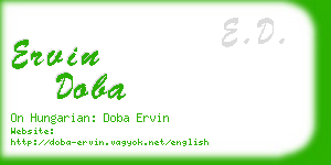 ervin doba business card